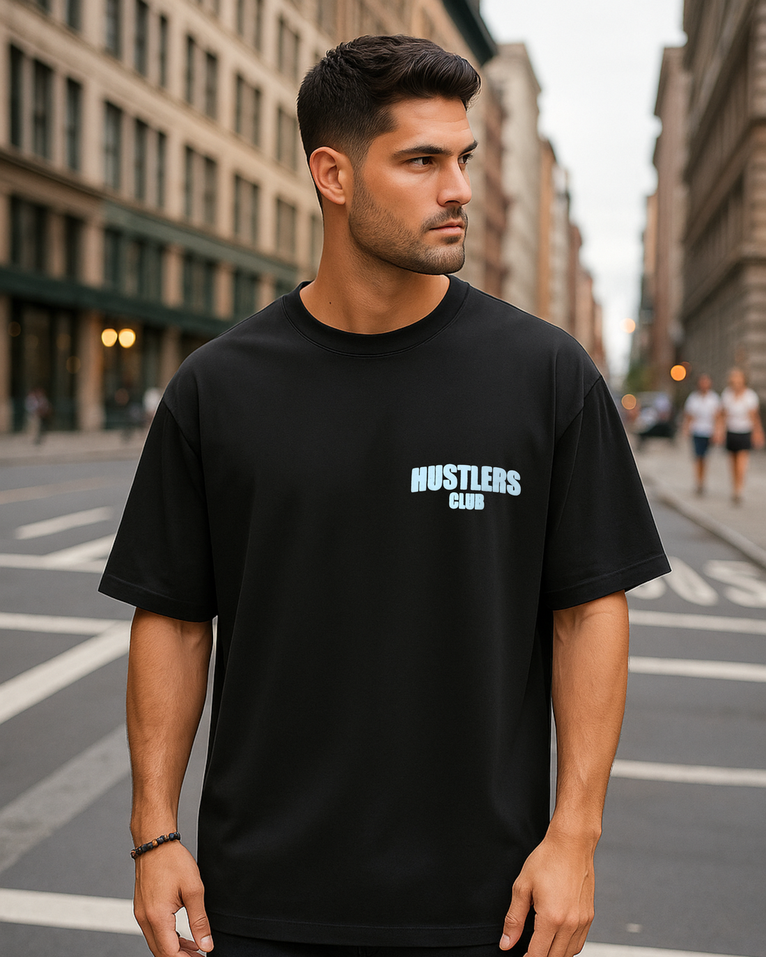 HUSTLERS CLUB Oversized Graphic T-Shirt – Bold Streetwear Edition
