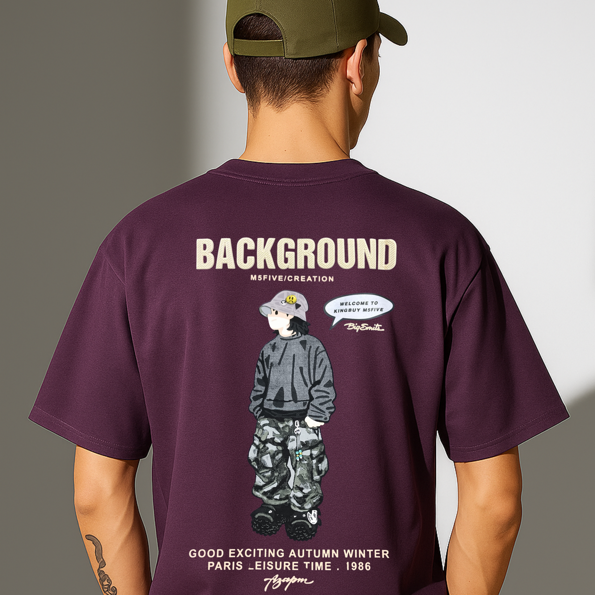 Oversized Graphic T-Shirt – "Background Leisure '86"